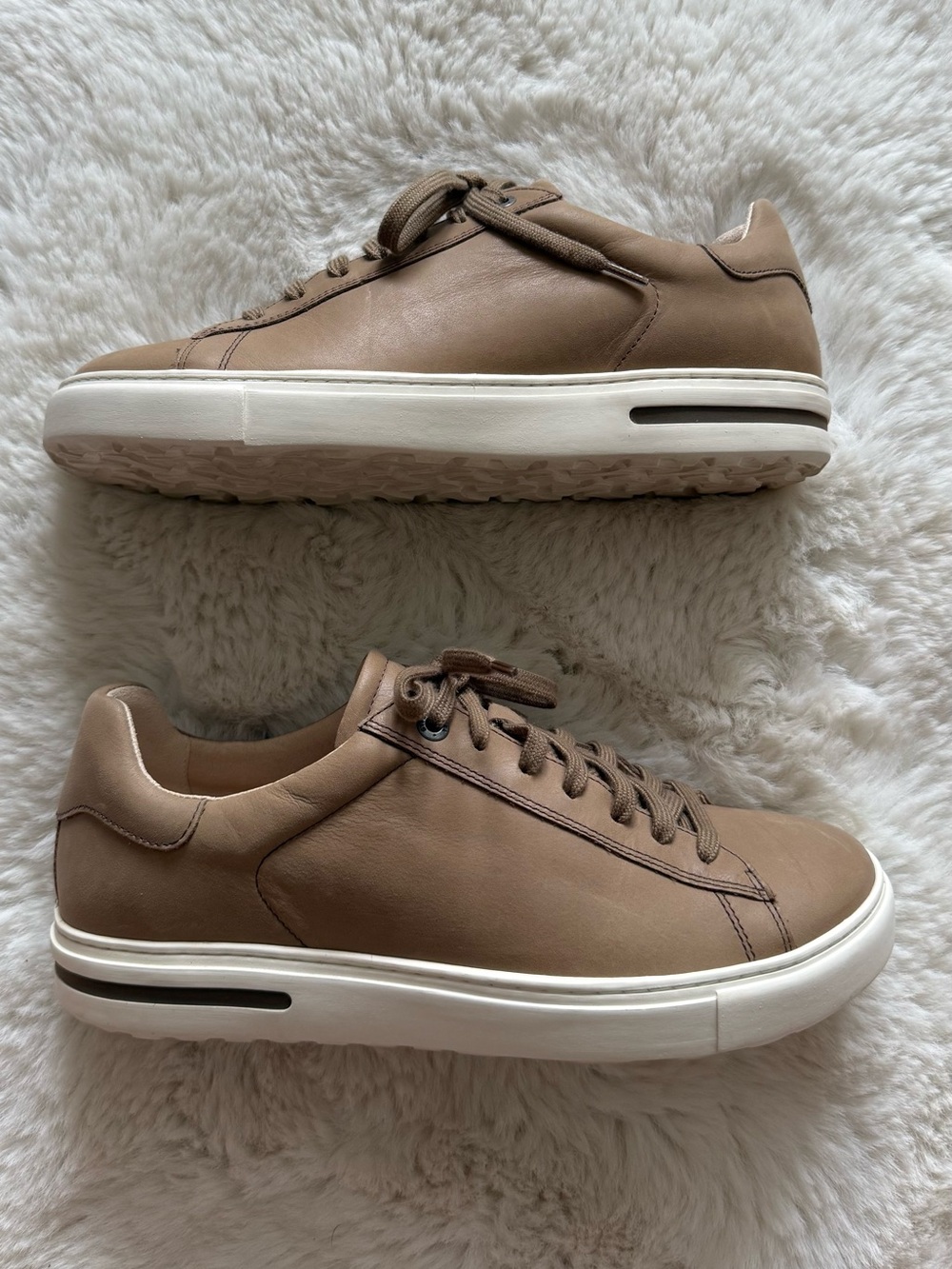 Birkenstock Bend Low Casual Sneaker Beige Leather Size EU 40 / US 9 - Picture 2 of 9